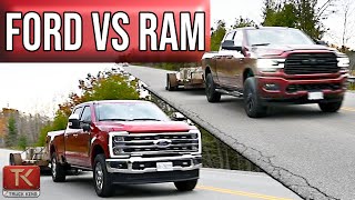 Towing amp Hauling With the Ford F250 King Ranch Diesel  Ram 2500 Cummins Comparison [upl. by Neelyahs]