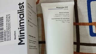 Minimalist Marula Oil 5 Face Moisturizer Unboxing and Review [upl. by Mickie133]