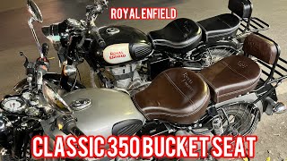 RE Classic 350 bucket seat amp comfortable seat royalenfieldclassic350 seatmaker pawarseatcovers [upl. by Mcclelland484]