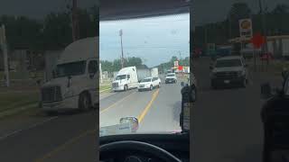 Driver Drops Trailer On Busy Street bonehead fyp trucking baddrivers pretrip 18wheeler fail [upl. by Modern413]