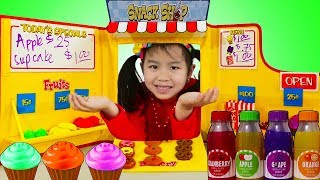 Wendy Pretend Play Food Delivery w Pink Barbie Food Truck Car Toy [upl. by Apeed640]