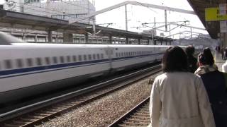 Nozomi Shinkansen N700 passing Himeji [upl. by Castorina]