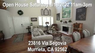 23816 Via Segovia Murrieta CA 92562  Open House Saturday June 18 2022 from 11am to 3pm [upl. by Warrin]