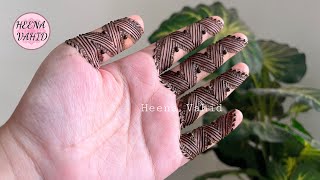 Simple Fingers Mehendi design 5  2024  Heena Vahid [upl. by Pouncey492]