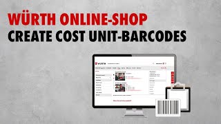 Würth Industrie Service online shop – Create Cost UnitBarcodes [upl. by Norris]