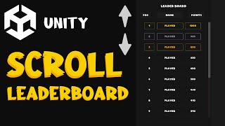 Scroll UI in Unity  How to Make Scrollable Leaderboard [upl. by Nimzay]