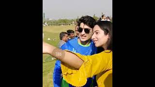 Naseem Shah with girl fan in stadium to giving her selfie  Cute girl in stadium against Australia [upl. by Yerd]