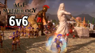 Massive 6v6 Infinite Resources Battle Legendary AI  Age of Mythology Retold BETA [upl. by Lemrej]