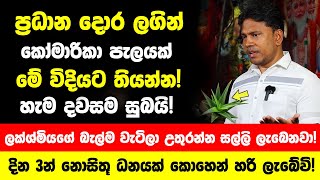 ගෙදර ප්‍රධාන දොර ලගින් කෝමාරිකා පැලයක් මේ විදියට තියලා බලන්න  දින කිහිපයකින් නොසිතූ ධනයක් ලැබේවි [upl. by Nart]