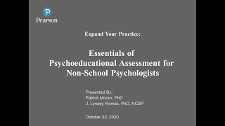 Essentials of Psychoeducational Assessment for NonSchool Psychologists [upl. by Jessey479]