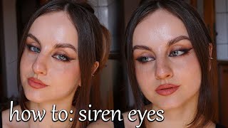 siren eyes makeup tutorial  how to elongate round eyes [upl. by Azerila604]