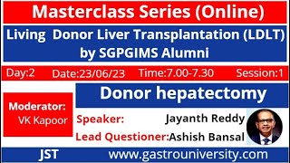 Living Donor Liver Transplantation LDLT Donor hepatectomy Jaipur Surgical Tutorial JST [upl. by Danit]