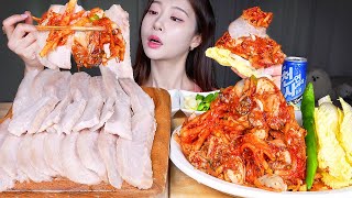 ASMR MUKBANG  텃밭에서 뽑은 가을무로 만든 굴 무생채 ★ 쫀득탱글 항정살 수육 먹방 Spicy Radish Salad with Oyster amp Boiled Pork [upl. by Florin598]