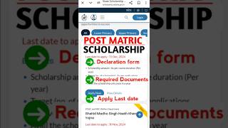 Post Matric Scholarship Apply 2024🥳 [upl. by Yemerej415]