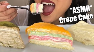 ASMR CREPE CAKE  Rainbow Durian amp Matcha  No Talking Sticky Eating Sounds  ASMR Phan [upl. by Eidas]