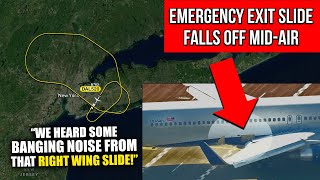 Emergency exit slide FALLS off Delta Airlines Boeing 767 in NYC [upl. by Whale]