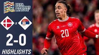 Danmark Serbien  20  Højdepunkter  UEFA Nations League 202425  denmark vs serbia [upl. by Anaig]