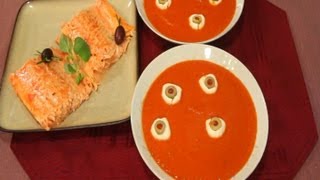 Bloody Mary Salmon with Eyeball Soup  HALLOWEEN [upl. by Nnairrehs]