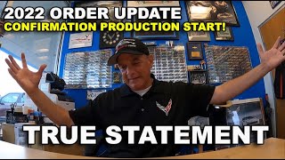 TRUE STATEMENT  2022 C8 CORVETTE ORDER UPDATE  CORVETTE NEWS [upl. by Kcirred]