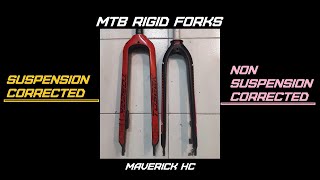 Suspension Corrected MTB Rigid Forks VS NonSuspension Corrected MTB Rigid Forks [upl. by Greeson]