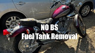 1994 Yamaha Virago XV535 fuel tank removal [upl. by Secundas]