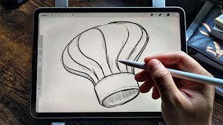 How to draw Toque chef hat  Easy Drawing Tutorial [upl. by Yelyab]