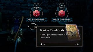 Baldurs Gate 3 The Book of Dead Gods 📚 with Dice Roll Success 🎲✔ [upl. by Trip]