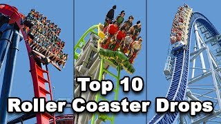 Top 10 Best Roller Coaster Drops With POVs 2018 [upl. by Benioff]