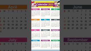 Calendar 2023  New year 2023🎉  new year date newyearcalendar2023 [upl. by Harland]