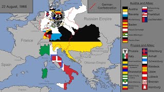 The Austro  Prussian War with Flags Every Day [upl. by Elleinnad761]