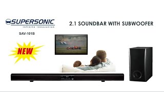 Supersonic  21 Channel Bluetooth Sound Bar amp Subwoofer [upl. by Atterys]