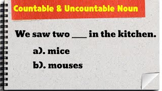 Countable and Uncountable Noun  Quiz [upl. by Anitroc519]