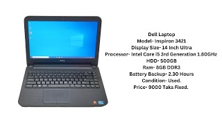 Dell Core i5 3rd GenUsed Laptop500GB HDD8GB Ram [upl. by Ahsyak]