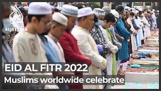 Muslims worldwide celebrate Eid alFitr 2022 [upl. by Leontina439]