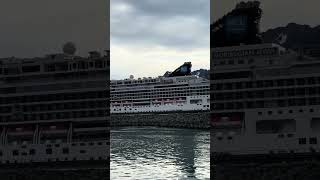 Passing Norwegian Jewel in Seward Alaska [upl. by Ahsiekar]