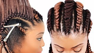 Tree Braids Cornrows FOR BEGINNERS [upl. by Kancler790]