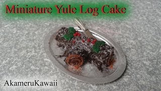 Miniature Yule Log Cake  112 scale doolhouse food tutorial [upl. by Sung]