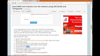 Thingspeak Send SMS Set up [upl. by Neerual]