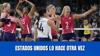 EE UU Elimina a Brasil y Avanza a la Final Olímpica de Voleibol en París 2024 [upl. by Joash]