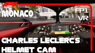 Charles Leclerc Onboard Cam GRAND PRIX DE MONACO FP1 VR F123 [upl. by Nirej]