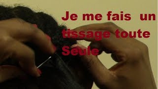 DIY Tissage ouvert  Cheveux crépus afro je me fais seule un tissage [upl. by Eppilihp]