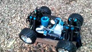 HSP 116 NITRO RC MONSTER TRUCK FIRST TANK OF FUEL [upl. by Hcurob654]