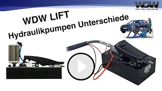 WDWLIFT Hebebühnen Pumpen Unterschiede Standard amp Professionelle pneumatische Hydraulikpumpe [upl. by Annert]