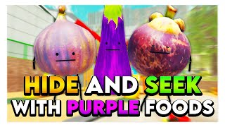 Roblox SECRET STAYCATION HIDE amp SEEK WITH PURPLE FOODS 🍇 [upl. by Airel]