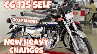 Honda CG 125 Self Start 2024 Model Chrome Edition Black With New Changes [upl. by Eelrahs]