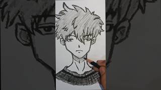 Anime drawing 😅 l How to draw anime boy 💀 step by step ll shorts ytshorts anime boy art [upl. by Zosema]