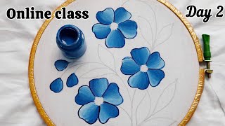 Online Class 2 How to paint on cloth series 👩‍🎨 Fabric painting for beginners Day 2 [upl. by Cahilly]