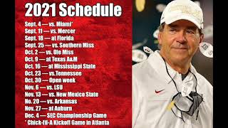 Alabama Crimson Tide Football Schedule for the 2021 Season [upl. by Isnan]