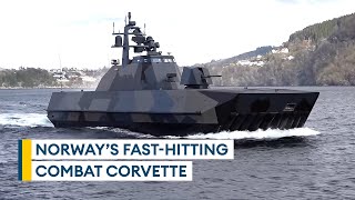 Norways camouflaged Skjoldclass corvette designed to hit hard and then disappear [upl. by Sialac]