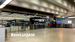 Montréal STM Station BerriUQAM 🟠🟢🟡 [upl. by Fesuy]